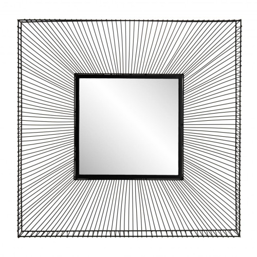 Macabane - Miroir carré métal noir - TALIA - Promo La déco