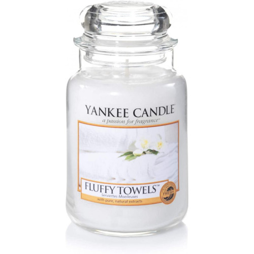 Yankee Candle Bougie - Bougie Grand Modèle Fluffy Towels - Bougies et parfums d'intérieur