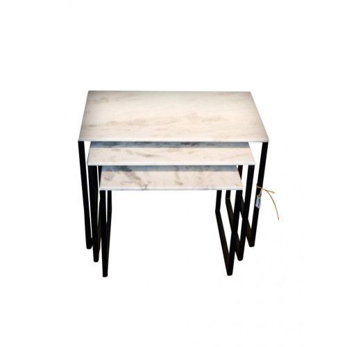 Chehoma - Lot de 3 tables d'appoint gigognes en marbre BOWERY - Chehoma meuble & déco