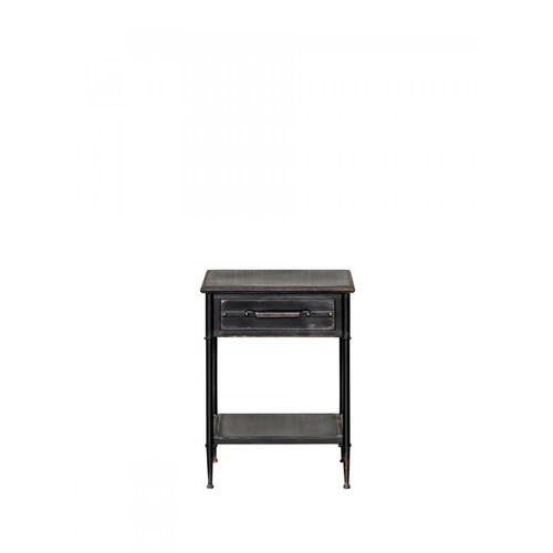Chehoma - Table de chevet en métal noir LUPI - Chambre adulte