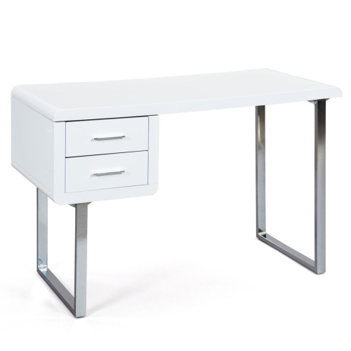 3S. x Home - Table Bureau 2 tiroirs blanc HENRY - Promo Meuble De Bureau Design