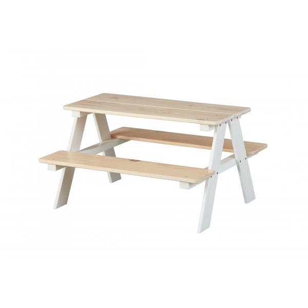 Ensemble table et bancs enfant en bois - HINNA Blanc 3S. x Home Meuble & Déco