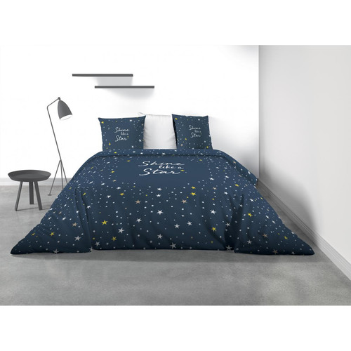 Les Ateliers du linge - Parure de lit 2 personnes Galaxy avec housse de couette et taies d'oreiller Imprimé - Parure de lit