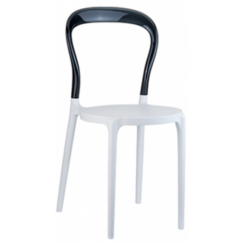 3S. x Home - Chaise design noire et blanche ELEGANT - Promo La Salle A Manger Design