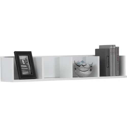 3S. x Home - Étagère murale horizontale 4 compartiments blanc CLEO - Sélection meuble & déco Intemporel
