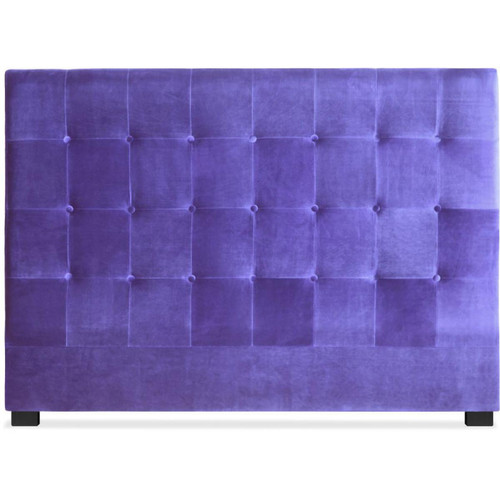 3S. x Home - Tête de lit capitonnée 160 cm Velours Violet PACA - Tete de lit