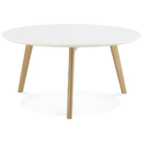 Table basse blanche ronde scandinave ELSA 3S. x Home