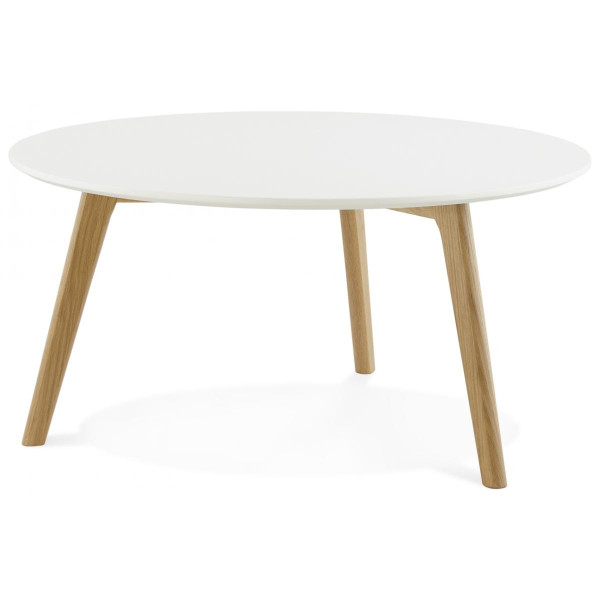 Table basse blanche ronde scandinave ELSA Blanc 3S. x Home Meuble & Déco