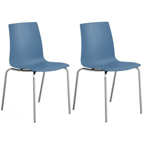 3S. x Home - Lot De 2 Chaises Design Bleues  OLYMPIE - La salle à manger