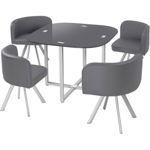 3S. x Home - Table Et Chaises 90 Gris CHESS - Table
