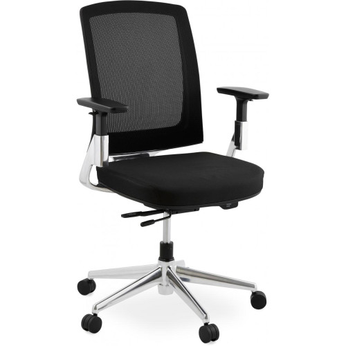3S. x Home - Chaise de bureau noire 65x68x111 cm BSIMONE - Promo Meuble De Bureau Design