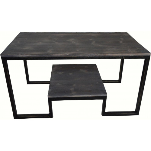 3S. x Home - Table basse double plateau en métal et bois ARYAN - Mobilier Deco
