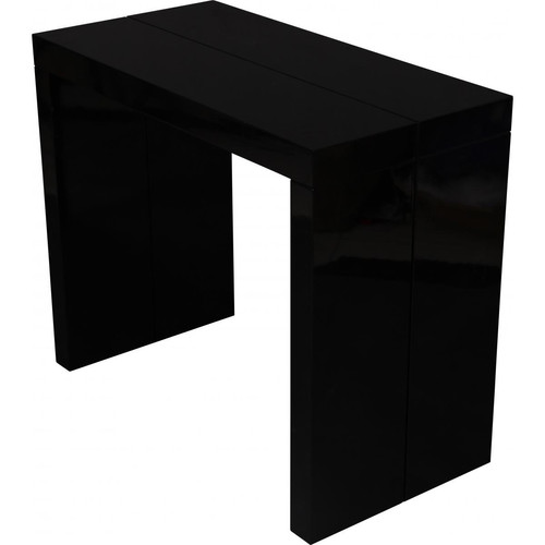 3S. x Home - Console extensible 180cm Noir Laque MAXIMB - Sélection meuble & déco Intemporel
