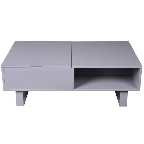 3S. x Home - Table basse avec plateau relevable Gris ALANI - Table basse