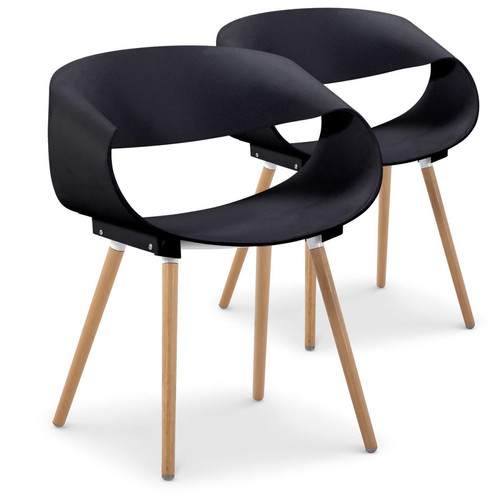 Lot de 2 chaises design noires EIK Noir 3S. x Home Meuble & Déco