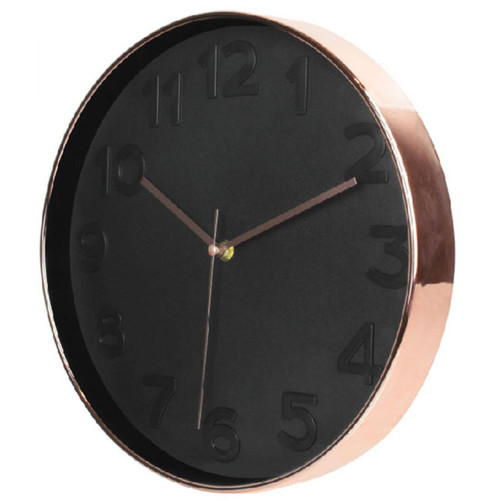 3S. x Home - Horloge Ronde Noire Et Cuivre D30 SANDUHR - Horloges