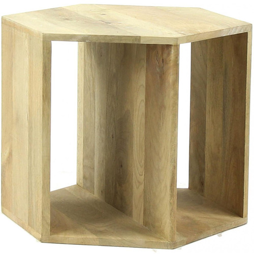 Pomax - Table Basse Hexagonale Pomax En Bois De Manguier 50X50X40 GRAPHIK - Pomax meuble & déco