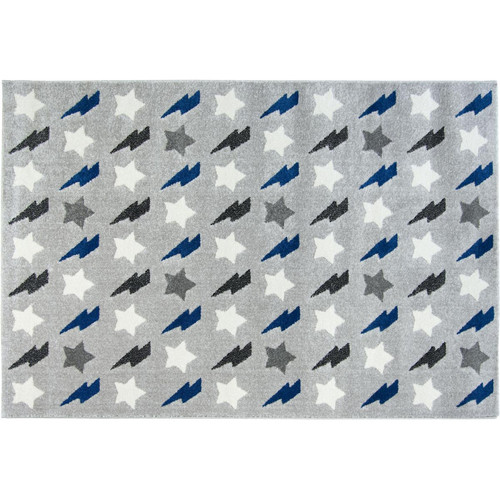 3S. x Home - Tapis enfant rectangulaire éclair bleu 120x170 FULMINI 