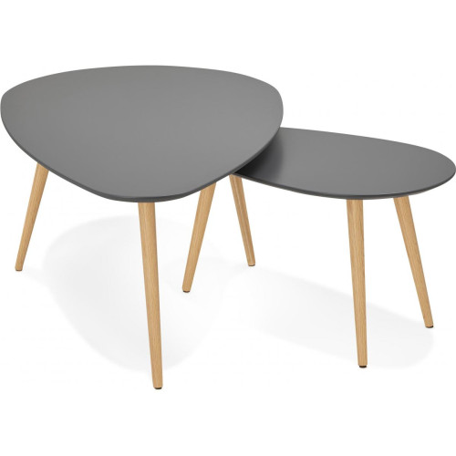 Ensemble de deux tables gigognes scandinaves grises VERA 3S. x Home