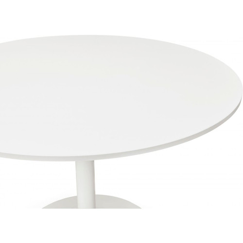 Table en bois ronde blanche EMMA Table salle à manger
