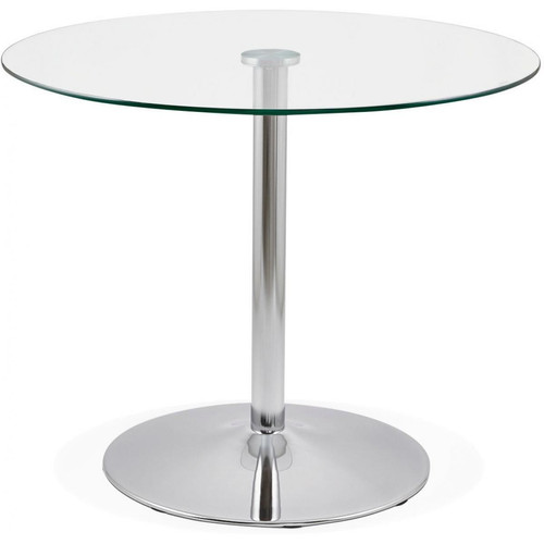 3S. x Home - Table à Manger Ronde métal et Verre D90 PINOU - Table Salle A Manger Design
