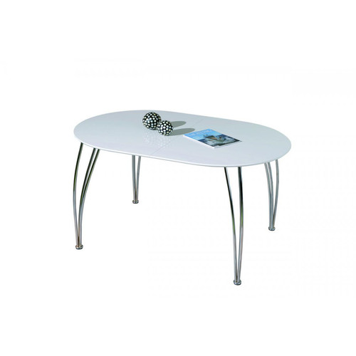 3S. x Home - Table à Manger Extensible Blanche 90x140 BABO - Table Salle A Manger Design