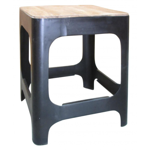 3S. x Home - Table d'appoint en bois et en métal H46 CARMINA - Sélection meuble & déco Industriel