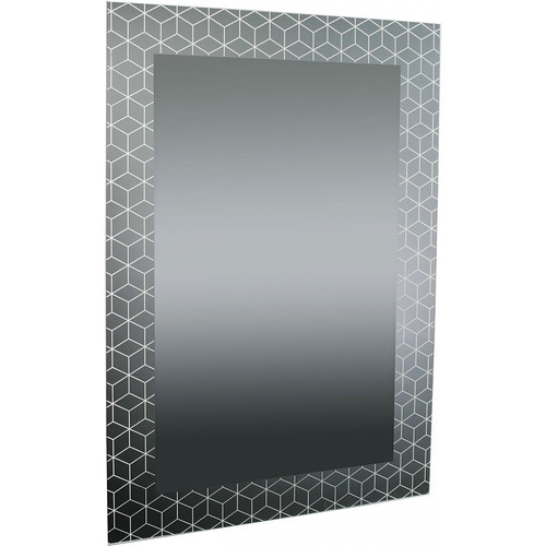 3S. x Home - Miroir Rectangulaire Impression Formes Géométriques Anthracite 90x60 CASSIOPEE - Miroirs