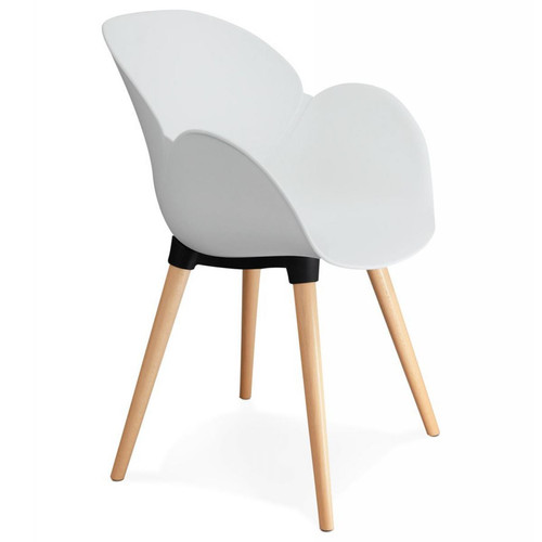 3S. x Home - Chaise àcandinave Coque Plastique Blanc HALLEN - Mobilier Deco