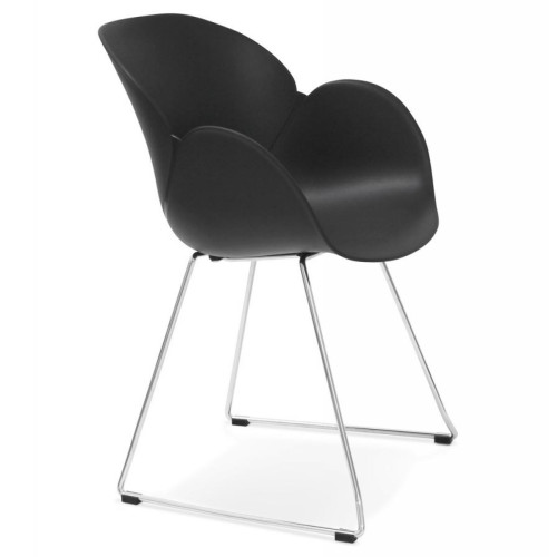 3S. x Home - Chaise àn Plastique Avec Piètement En métal Noir TEXAS - Chaise Design