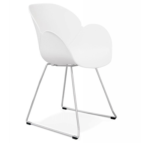 3S. x Home - Chaise àn Plastique Avec Piètement En métal Blanc TEXAS - Chaise, tabouret, banc