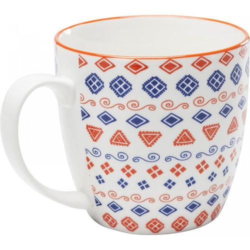 Kare Design - Tasse KARE DESIGN Rouge En Porcelaine Impression Géométriques ALEPINE - Mug