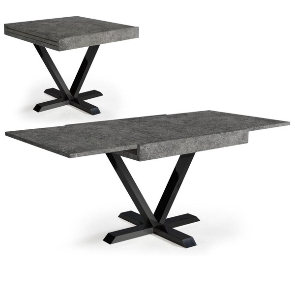 Table Design Rétractable Effet Béton Gris WELL Gris 3S. x Home Meuble & Déco