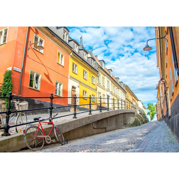 Tableau Cities Stokholm 80x55  KACEY Orange 3S. x Home Meuble & Déco