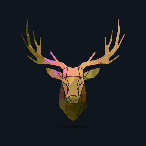 3S. x Home - Tableau Animal Brown Deer 50x50 - Tableau, toile