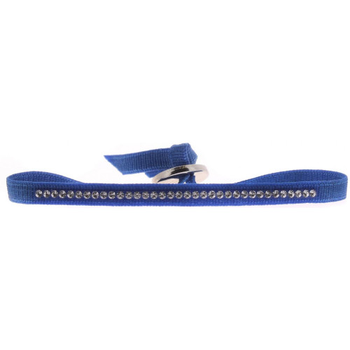 Les Interchangeables - Bracelet Les Interchangeables A41168 - Bracelet Tissu Bleu Cristaux Swarovski - Toute la Mode femme chez 3 SUISSES