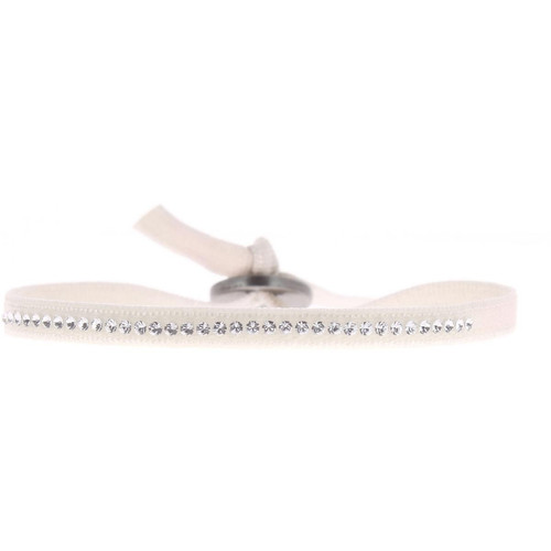 Les Interchangeables - Bracelet Les Interchangeables A31694 - Bracelet Tissu Gris Cristaux Swarovski - Bracelet femme