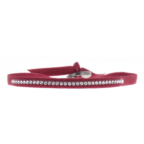 Les Interchangeables - Bracelet Les Interchangeables A31584 - Bracelet Tissu Rouge Cristaux Swarovski - Promo Mode femme