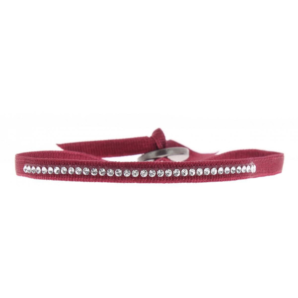 Bracelet Les Interchangeables A31584 - Bracelet Tissu Rouge Cristaux Swarovski Les Interchangeables Rouge Les Interchangeables Mode femme