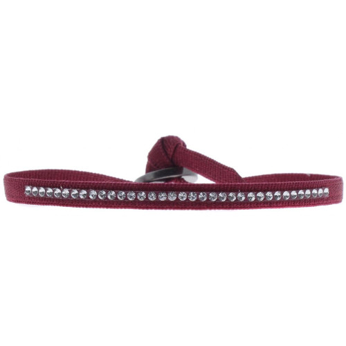Les Interchangeables - Bracelet Les Interchangeables A41132 - Bracelet Tissu Rouge Cristaux Swarovski - Les Interchangeables accessoires
