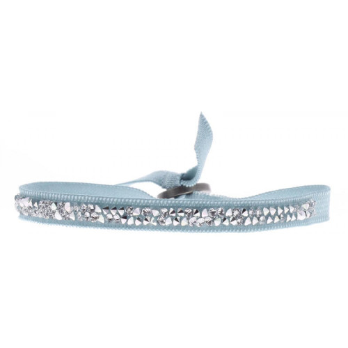 Les Interchangeables - Bracelet Les Interchangeables A24953 - Bracelet Tissu Bleu Cristaux Swarovski - Bracelet femme