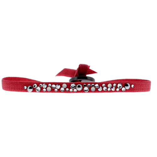 Les Interchangeables - Bracelet Les Interchangeables A39354 - Bracelet Tissu Acier Rouge - Promo Mode femme
