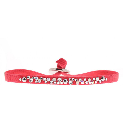 Les Interchangeables - Bracelet Les Interchangeables A41182 - Bracelet Tissu Acier Rouge - Bracelet femme