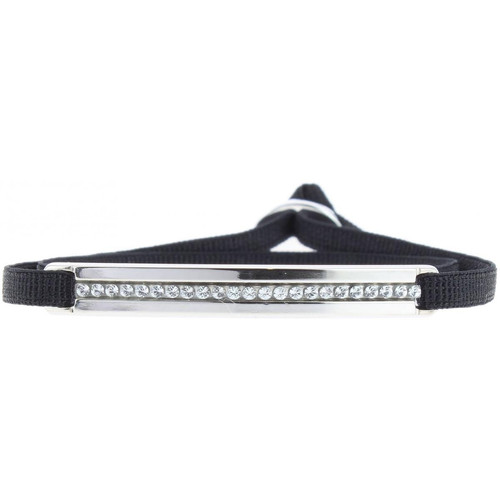 Les Interchangeables - Bracelet Les Interchangeables A31540 - Bracelet Tissu Noir Cristaux Swarovski - Bracelet femme