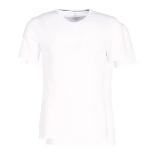 Dim Homme - Pack de 2 T-Shirts Col V X-Temp - Thermorégulation Active Blanc / Blanc - t shirts blancs homme