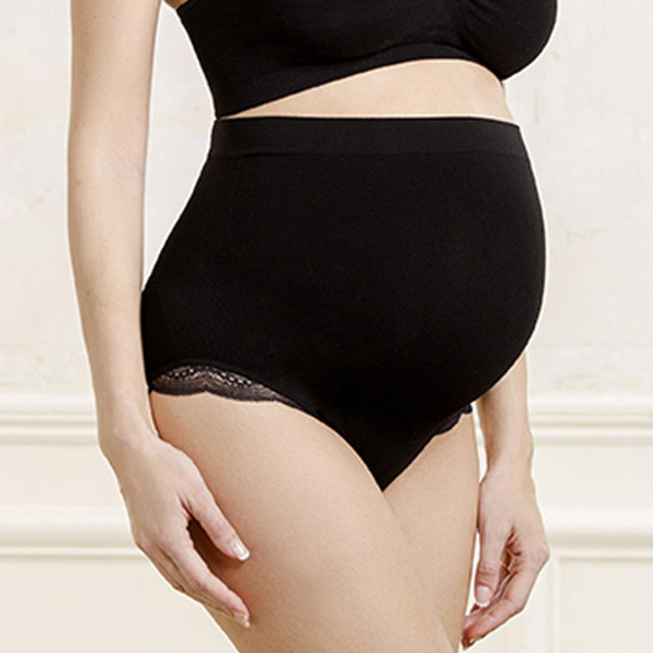 Culotte de grossesse taille haute - noir en viscose Cache Coeur Mode femme