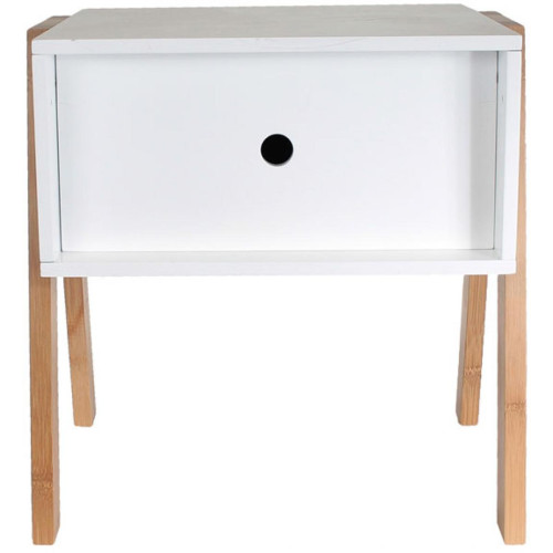 3S. x Home - Table de Chevet Empilable Blanc ROLLY - Table basse