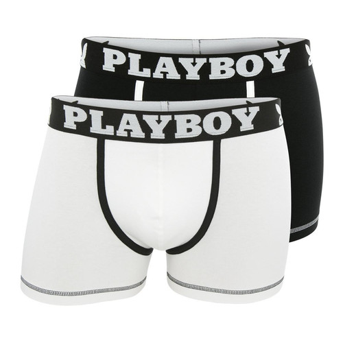 Playboy Underwear - Lot de 2 Boxers Siglés - Couture Contrastante - Caleçon / Boxer homme