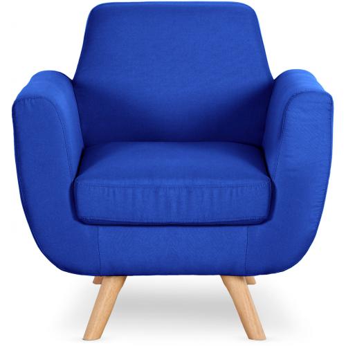 3S. x Home - Fauteuil Scandinave Tissu Bleu Royal TELIA - Fauteuil bleu design