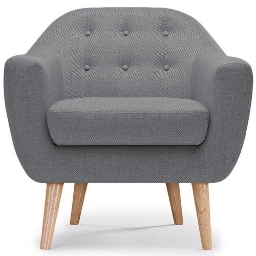 Fauteuil Scandinave Tissu Gris OLAF 3S. x Home